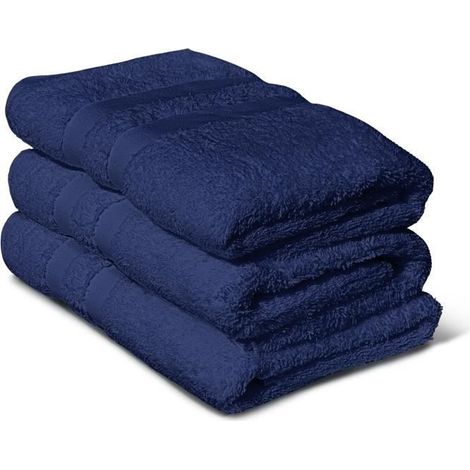 3er Set Handtücher - LOVELY HOME - 3 Handtücher 50 x 100 cm - Marineblau (1/3)