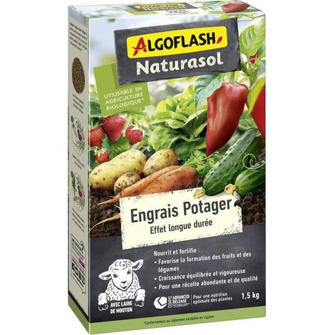 Fertilizante algoflash naturasol 1.5 kg orgánico fácil uso