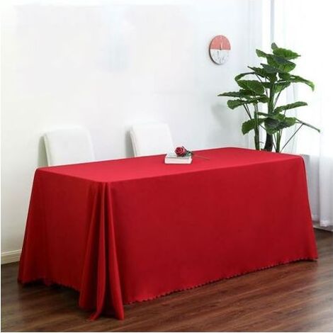 Nappe Rectangulaire Lavable, Nappe Taille au Choix, Polyester Nappe de Table Essuyable Anti-Taches, pour Salle à Manger, Pique-Nique, Restaurant. (180x300cm,Rouge Noël) (1/5)