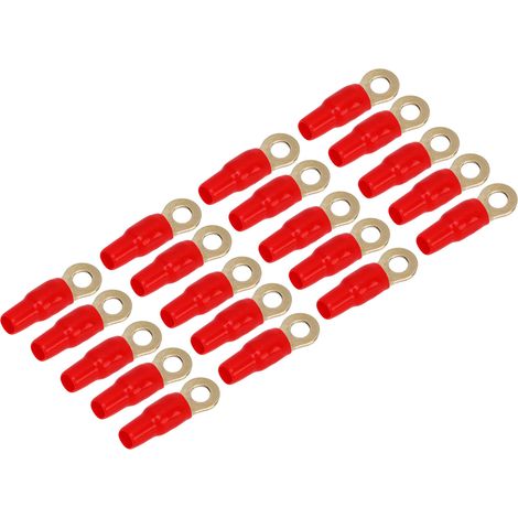 Lot de 20 cosses en cuivre de 8 mm, calibre 4, connecteurs de bornes compacts pour boîtes de distribution et véhicules marins (1/5)
