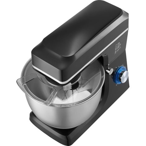 Robot Pâtissier 8,3QT 1400W avec 6 vitesses, bol acier inoxydable, crochet à pâte, fouet, batteur à plat, noir (1/5)