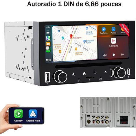 Autoradio 2 DIN avec écran tactile, compatible Apple CarPlay et Android Auto, FM, RDS, Bluetooth et GPS 5.0 (1/5)