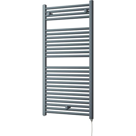 Roma - Anthracite Electric Towel Rail H1230mm x W600mm Straight 600w Standard (1/3)