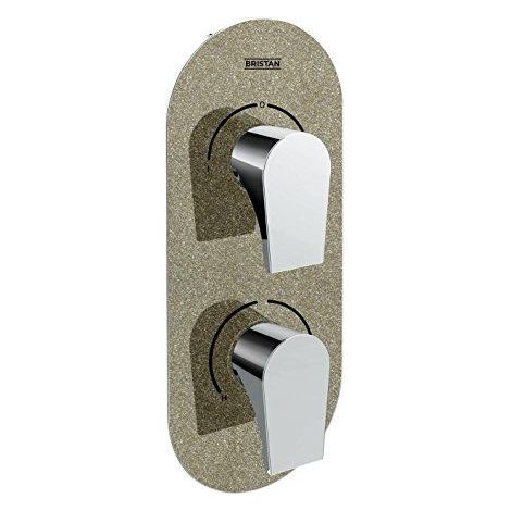 Bristan Mhou Shcdiv CS Shimmer metallique Sablier encastre double valve de controle et inverseur, Chrome/champagne