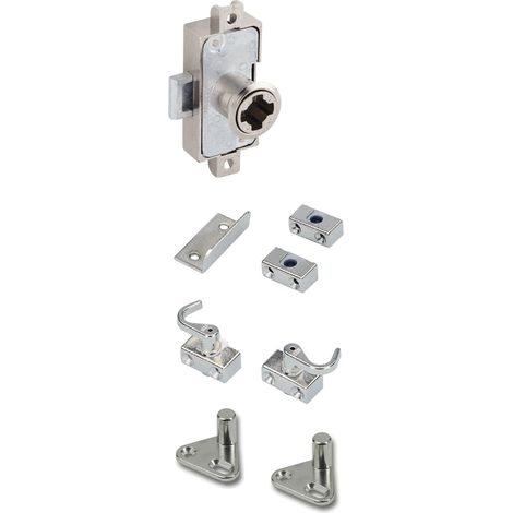 Hettich Prestige 2000 Aufschraubschloss Schrank-Möbelschloss  Drehstangenschloss Set, Dornmaß 15 mm, ø 18mm