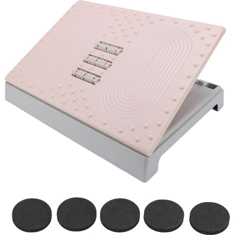 GARRYFIZH ‌Repose-pieds ergonomique‌ ajustable sous bureau - antidérapant, détachable - pour avion, bureau, maison - rose