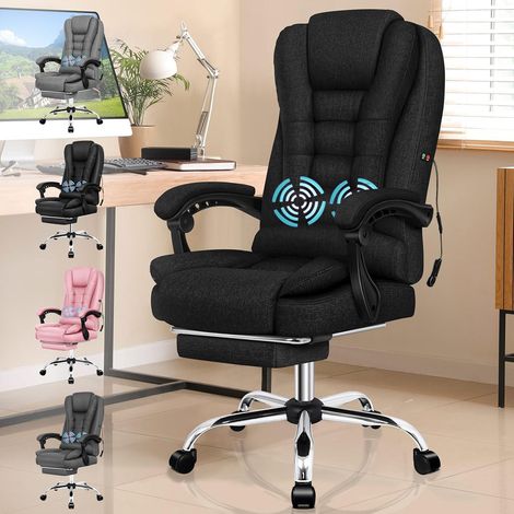 Bürostuhl Gamingstuhl Exavior - Schwarz (Leinen) 2-Punkt-Massage (1/5)