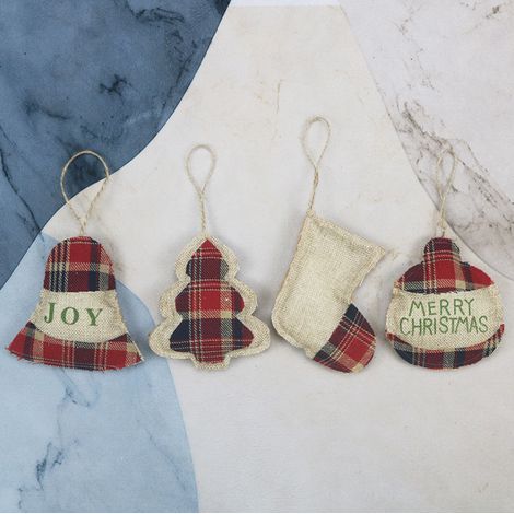 Guirlande De Noël En Jute - Ornements De Sapin Rustiques En Toile De Jute Naturelle - Décorations Festives Pour Intérieur Et Arbre De Noël - Lot De 4 Pièces (1/5)