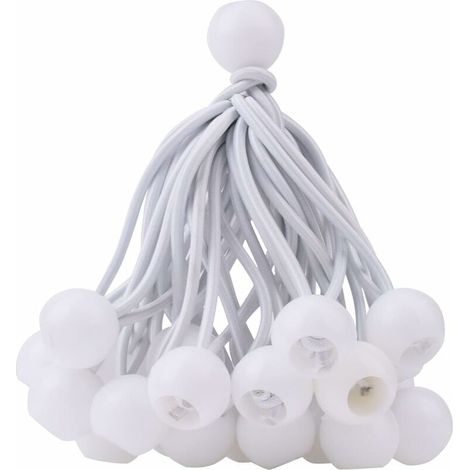 royaluxe -50 Pcs Tend à Boule Élastique, Tend de Bâche pour Pavillon, Camping, Tente Cordons, Rideaux Harnais d’Extension, 10cm (1/5)