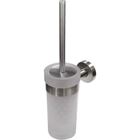 Porte-brosse suspendu pour wc valeria - Matériau : Inox - Profondeur : 120 mm - Hauteur : 307 mm - Largeur : 77 mm - Platine : Ø 52 mm - Décor : Brossé - ITAR