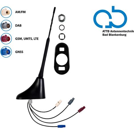 Antenne de toit AM FM DAB+ GNSS LTE UMTS a inclinaison active de 76