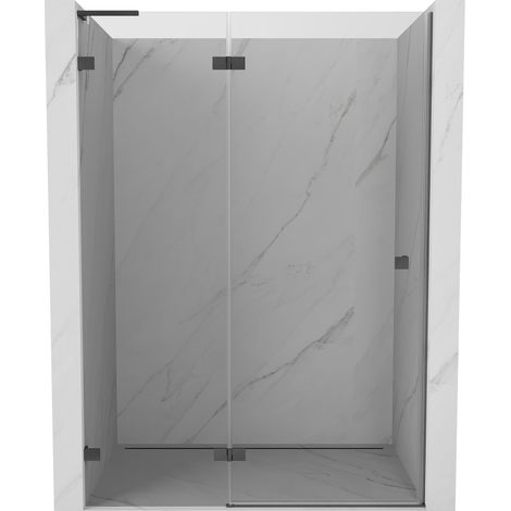 Mexen Lunar L porte de douche pivotante gauche 140 cm, transparent, gris pistolet brossé - 834L-140-000-66-00-L (1/5)
