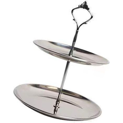 Étagère de bureau 2 niveaux présentoir acier inoxydable minimaliste rond sur meuble pour bijoux accessoires rouges à lèvres (1/5)