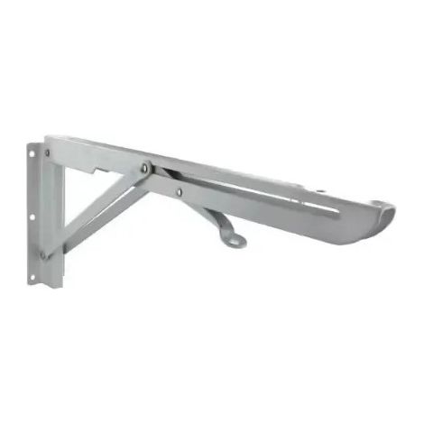 Escuadra abatible autoblocante, H.130xAn.300mm en acero blanco.