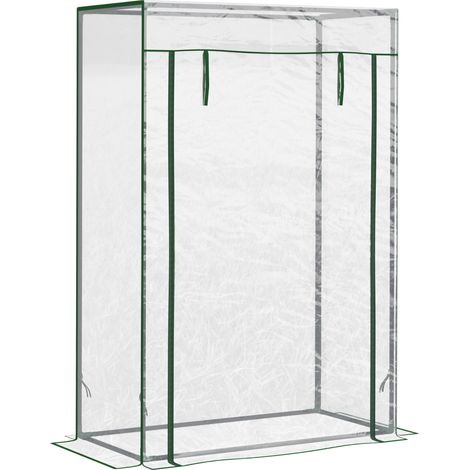 Tomato Greenhouse with Roll-up Door, Mini Greenhouse with PVC Cover, Outdoor Grow House Small Green House for Yard, Balcony, Garden, 100 x 50 x 150cm, Transparent