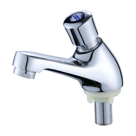 Robinet de Lavabo, G1/2 Robinet Eau Froide Unique à Fermeture Automatique, Bouton-poussoir à Temporisation (1/4)