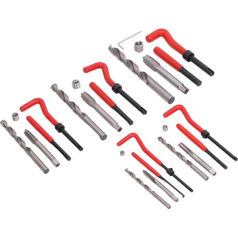 Kit de réparation de filetage femelle, inserts de filetage à spirale, outil de perçage et de taraudage HSS pour M5, M6, M8, M10 et M12 (1/5)