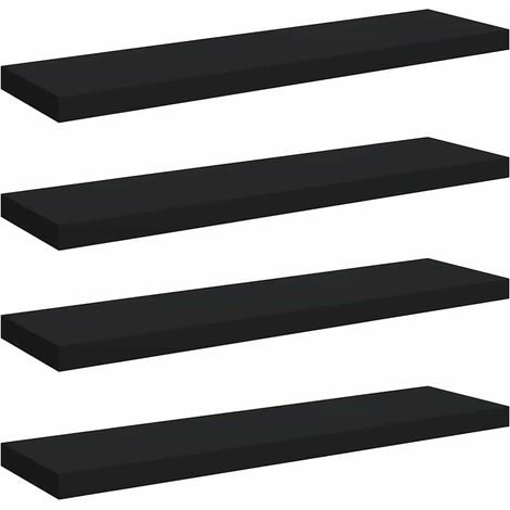 Maison Exclusive - Schweberegale 4 Stk. Schwarz 90x23,5x3,8 cm MD (1/5)