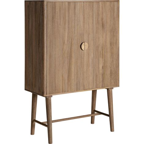 Armoire en bois de manguier finition naturelle style contemporain - Marron naturel bois de manguier (1/5)