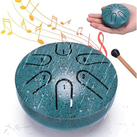 Tambour de pluie pour l'extérieur – 7,6 cm – 6 notes – Instrument de jardin étanche – Mini tambour à main pour l'extérieur (1/4)