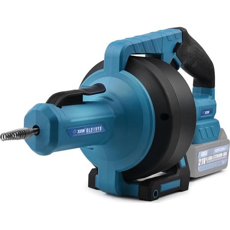 Rohrreinigungsmaschine Akku 610 U/min Kompatibel mit Makita 18V Akku, Ø9mm 7.6M Rohrreinigungsspirale für Ø16-85 mm Rohrleitungen, Elektrisch Abflussreiniger Reinigung Drain Clean Rohrreinigungsgerät