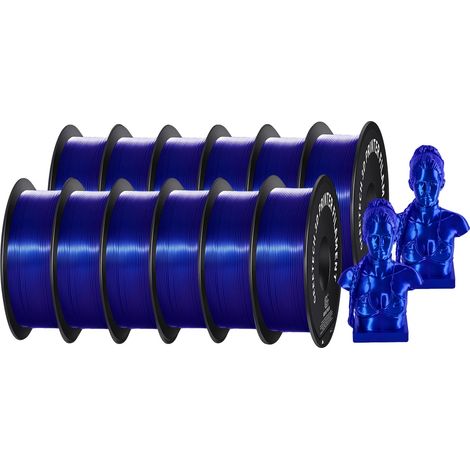 Filamento 3D, efecto seda, material ecológico, azul real sedoso (1/2)