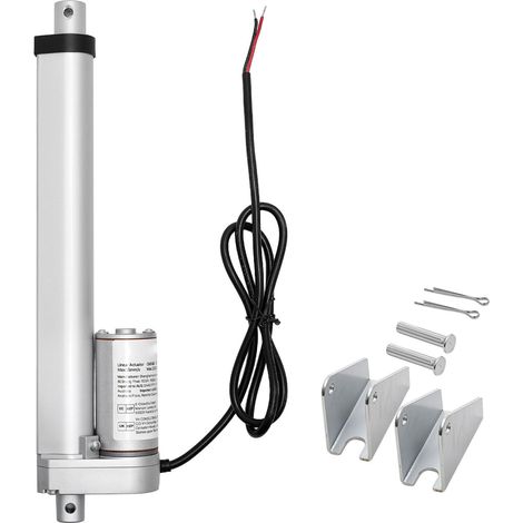 Vérin électrique linéaire 12V, course 101,6mm, vitesse 15mm/s, force 1000N, IP54, avec support de montage pour bureau, fauteuil, ouverture de fenêtre (1/5)