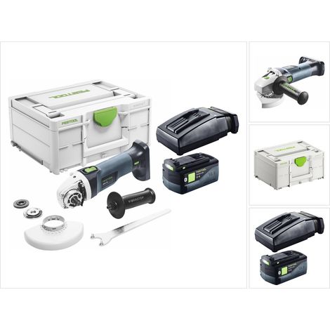 Festool AGC 18-125 EB-Basic Amoladora angular sin cable 18 V 125 mm sin escobillas + 1x batería 5,0 Ah + cargador + Systainer (1/5)
