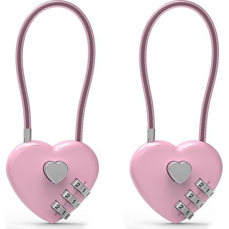 Piccolo lucchetto a combinazione per armadietti, cavo antifurto con codice, lucchetto rosa, per valigie, armadietti da palestra, cerniere di zaini, armadi (1/5)