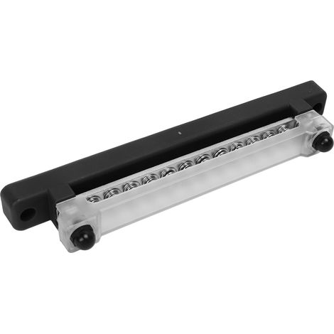 Bloc de distribution électrique 48 V 150 A à 12 bornes avec couvercle, goujons M6 et vis M4 pour voiture, camping-car, bateau, marine, noir (1/5)