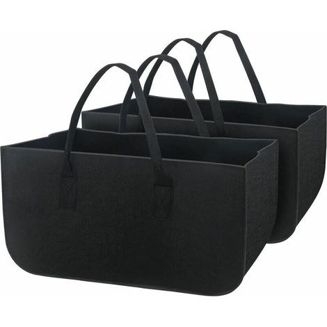 2 Pièces Sac à Bûches de Cheminée Sac à Bois de Chauffage Sac à Bûches en Feutre, Panier de Rangement Pliable de Grande Capacité Sac à Provisions, pour le Shopping de Jouets à Bûches de Bois de Chauff (1/4)