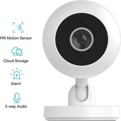 (Weiß) A2 HD 480P Sicherheitskamera, kabellose WLAN-Videoüberwachungskamera, 360-Grad-Drehung, Steuerung per Mobiltelefon (1/4)