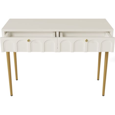 Frisiertisch mit 2 Schubladen Cremeweiß 100 x 45 x 76,5 cm (1/5)