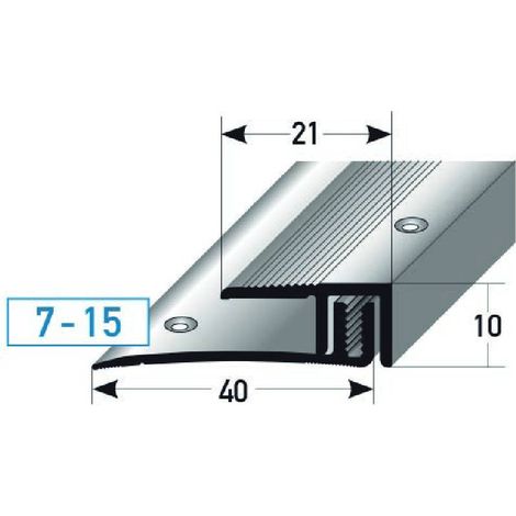 Abschlussprofil / Abschlussleiste Laminat "Edmonton", Höhe 7 - 15 mm, 21 mm breit, 2-teilig, Aluminium eloxiert, gebohrt-goldfarbig-900
