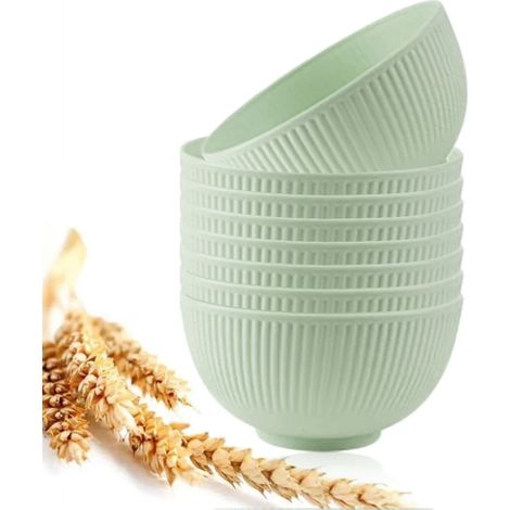 (Vert, 8 pièces) Bols en paille de blé, incassables, légers, réutilisables, lavables au lave-vaisselle.