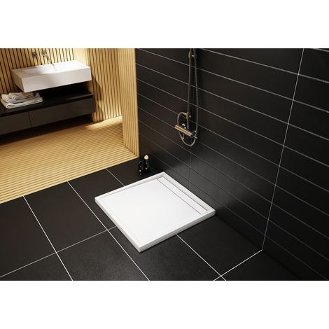 Receveur de douche en acrylique blanc  - carré - AQUILA - 90 x 90 (1/5)