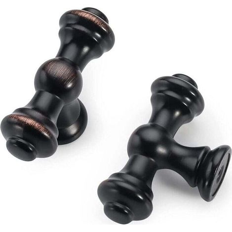6 Pièces Poignées Noir - Boutons Armoire Cuisine Bouton Meuble Moderne pour Commode Tiroir avec Vis (1/4)