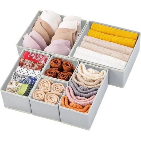1 Organisateur Tiroir, Séparateur ajustable, Boite Rangement Tissu, pour Vetement, Accessoire (1/5)