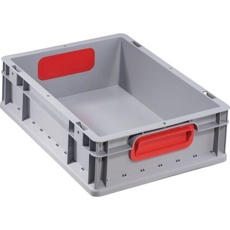 EuroBox 412,400x300x120mm Griffe geschl.,grau/rot