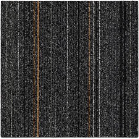 Dalles de moquette Autoportantes finement rayées Warsaw Gris foncé 50 x 50 cm (1/5)