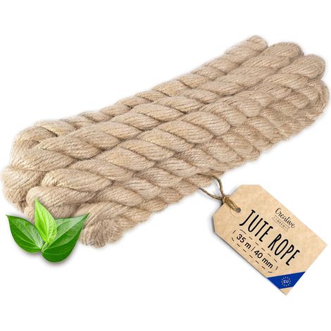 Corda in Juta Resistente e Durevole per Fai da Te 35m x 40mm