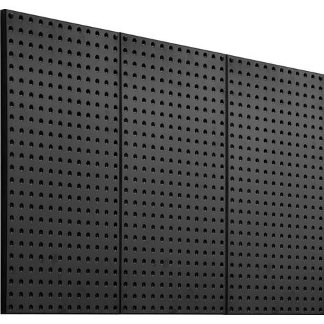 VEVOR Pannello Forato da Muro 609,6x304,8 mm Organizzatore per Garage in Metallo da Parete con 3 Pannelli Forati, Kit per Organizzazione Attrezzi per Ufficio, Studio Artigianale, Cucina, Casa, Nero