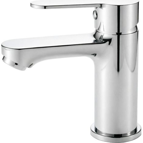 AICA Niedrig Waschtisch‑Wasserhahn KTW‑Zertifiziert Bleifrei Kratzfest Tropffrei Kalt‑Warm Chrom (1/5)