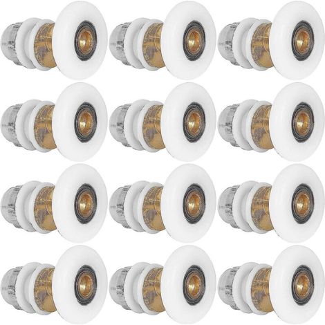 Ensemble de 12 roulettes en laiton de 23 mm pour porte de douche coulissante, épaisseur 6 mm (1/5)