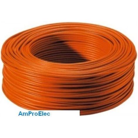 Fil électrique souple HO5/7-VK 0,5-0,75-1-1,5-2,5 mm² 5-10-15-20 m 12 Couleurs  Section: 0,50 mm² - Couleur: Orange - Longueur: 15 Mètres