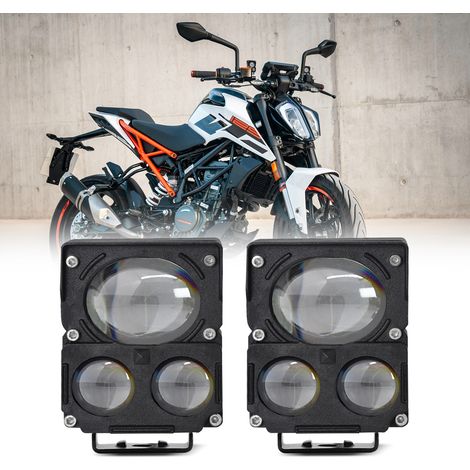 Phare antibrouillard LED pour moto 60 W 6000 lm 4 modes d'éclairage auxiliaire avec support de montage pour voiture, tracteur, camion, VTT, bateau (1 paquet) (1/5)