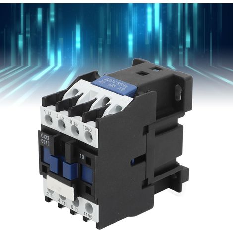 Contacteur CA triphasé basse tension CJX2-09 AC220V 9A sur rail, contacts argentés (1/5)