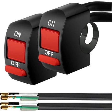 interruptores de manillar de 22 mm, interruptor de manillar de motocicleta, arrancador eléctrico universal impermeable, encendido/apagado de faros LED (1/5)
