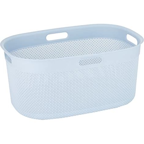Cesta ovale portabiancheria Keter in plastica 59 x 39 x 27 cm colore stone blu (1/3)
