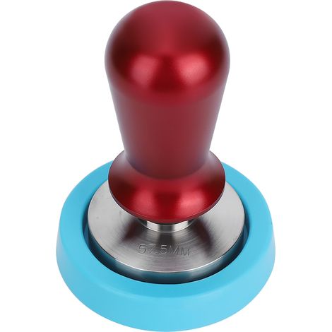 Tasseur à café en acier inoxydable 57,5 mm, base plate, élastique, presse-grains de café, accessoire de cuisine rouge (1/5)